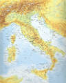 Carte Italie: Carte physique de l'Italie à télécharger